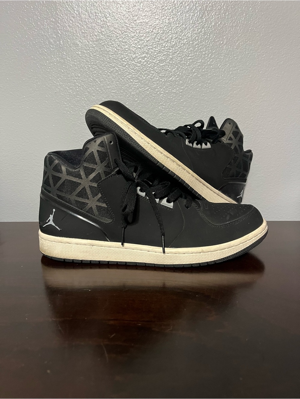Jordan Black Mid-Top Sneakers with Cream Sole